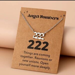 Beautiful 222 stainless steel angel number necklace in silver